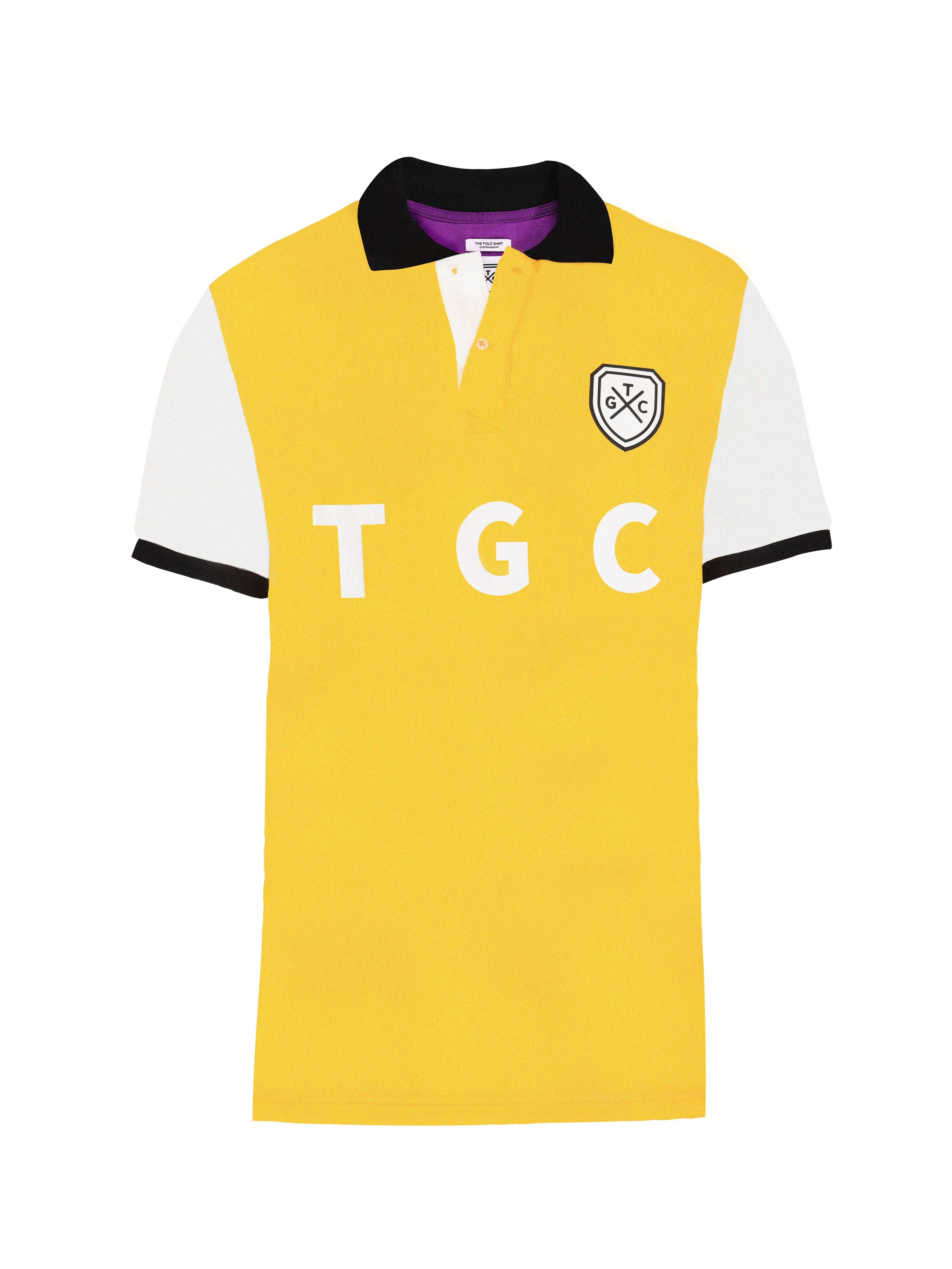 Yellow & Purple Print Polo