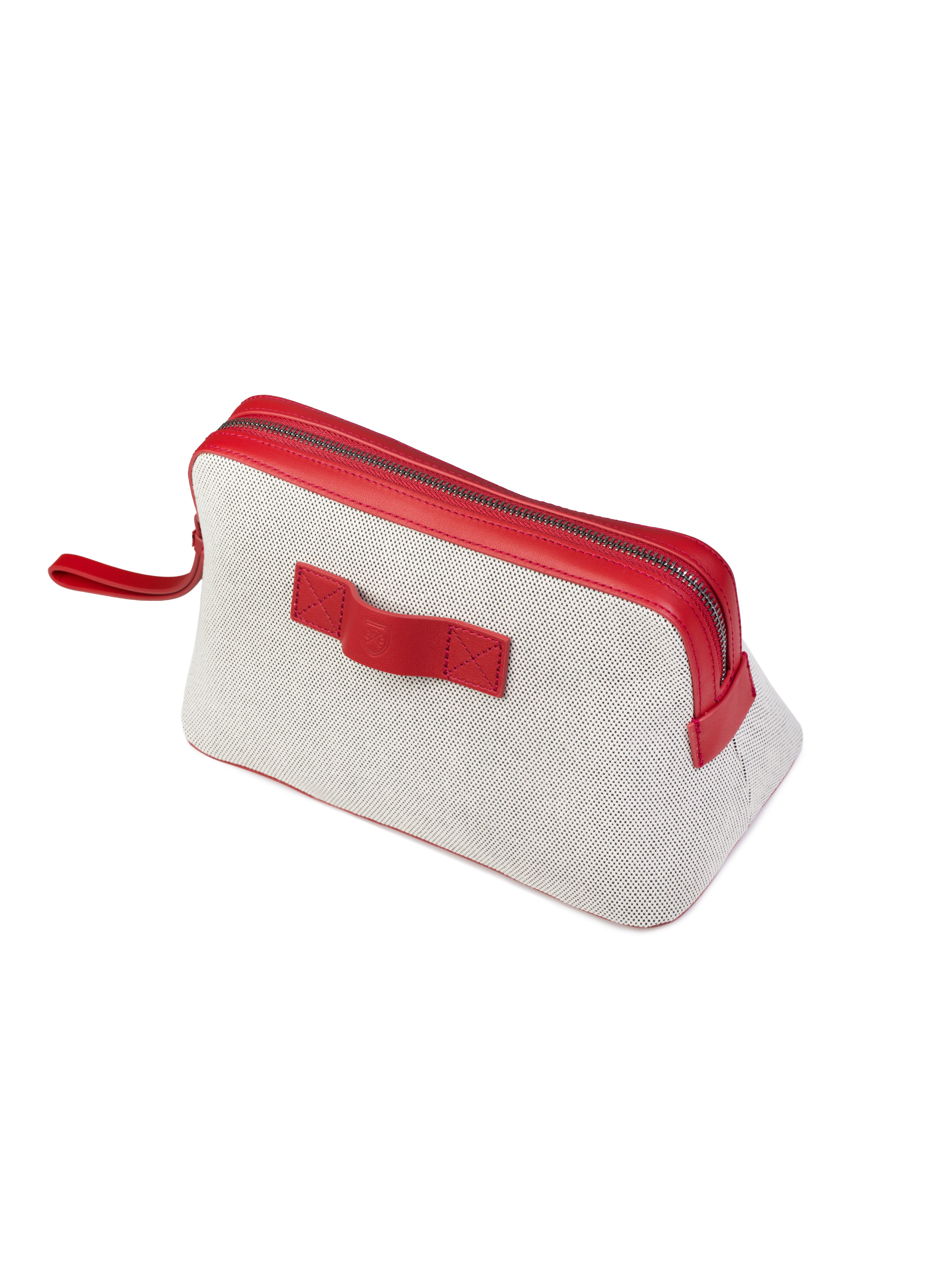 Red Leather Wash Bag